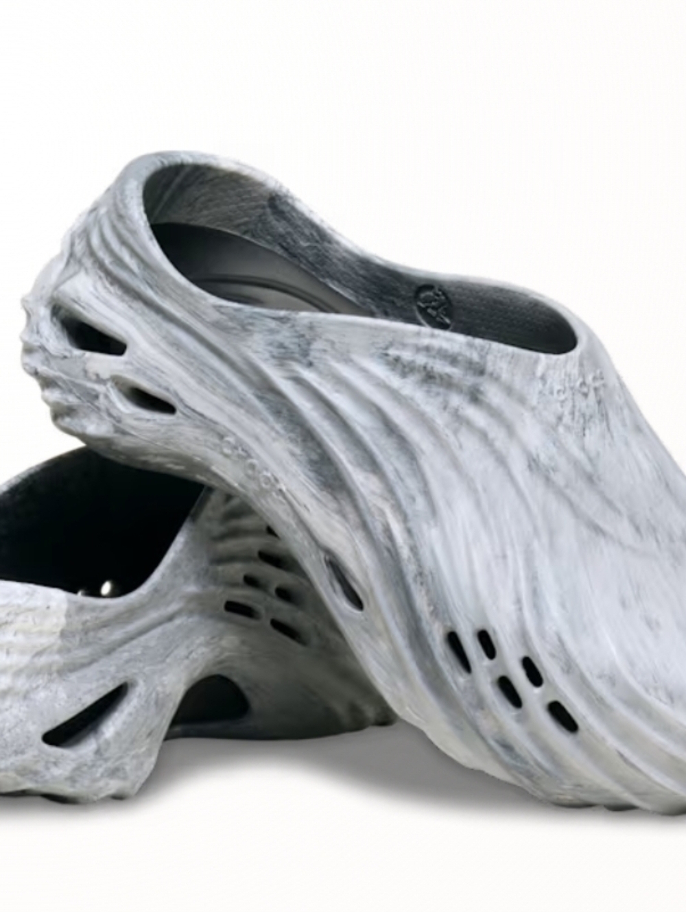 CROCS Marble Gray Sculpted Mules